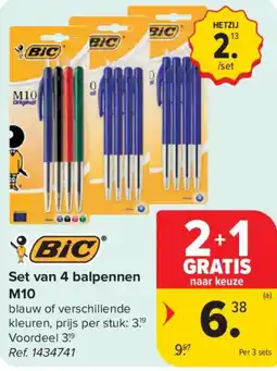 Carrefour Set van 4 balpennen aanbieding