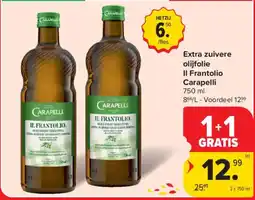 Carrefour Market Extra zuivere olijfolie il frantolio carapelli aanbieding