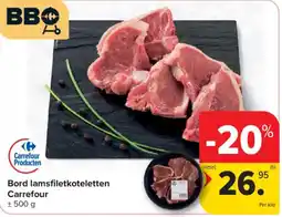 Carrefour Market Bord lamsfiletkoteletten Carrefour aanbieding