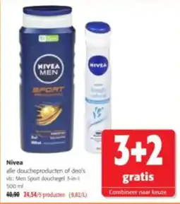 Colruyt Nivea alle douche producten of deo's aanbieding