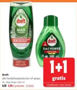 Colruyt Dreft alle handafwasproducten of sprays aanbieding