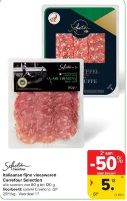 Carrefour Market italiaanse fijne vleeswaren carrefour selection aanbieding