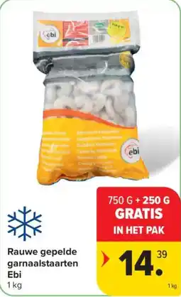 Carrefour Market Rauwe gepelde garnaalstaarten Ebi aanbieding