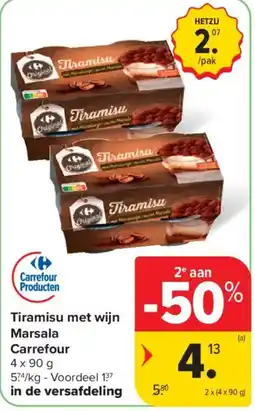 Carrefour Market Tiramisu met wijn Marsala aanbieding