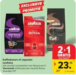 Carrefour Market Koffiebonen of capsules LavAzza aanbieding