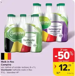 Carrefour Market Melk in fles Campina aanbieding
