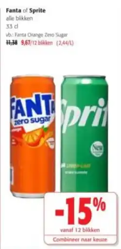 Colruyt Fanta of Sprite aanbieding