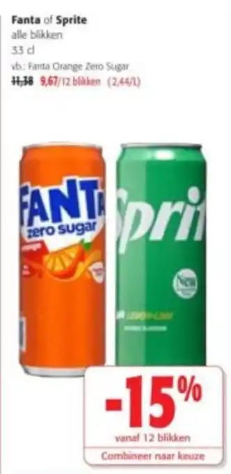 Colruyt Fanta of Sprite aanbieding
