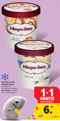 Carrefour Market Roomijs in pot Häagen-Dazs aanbieding