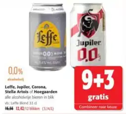 Colruyt Leffe, jupiler, corona, stella artois of hoegaarden aanbieding