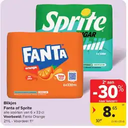 Carrefour Market Blikjes Fanta of Sprite aanbieding