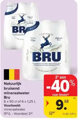 Carrefour Market Natuurlijk bruisend mineraalwater Bru aanbieding