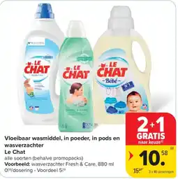 Carrefour Market Vloeibaar wasmiddel Le Chat aanbieding