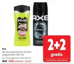 Colruyt Axe alle douche producten of deo's aanbieding