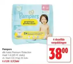 Colruyt Pampers alle luiers Premium Protection aanbieding