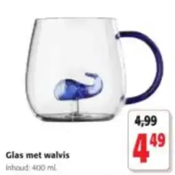 Colruyt Glas met walvis aanbieding