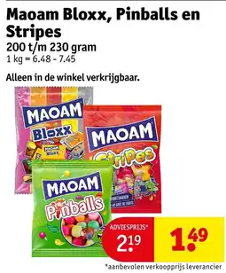 Kruidvat Maoam bloxx, pinballs en stripes aanbieding