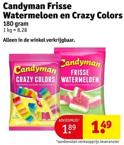 Kruidvat Candyman frisse watermeloen en crazy colors aanbieding