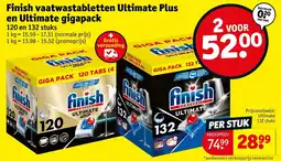 Kruidvat Finish vaatwastabletten Ultimate Plus en Ultimate gigapack aanbieding