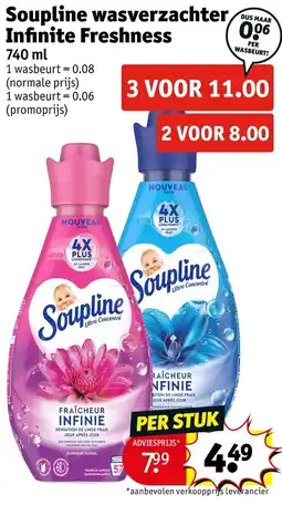 Kruidvat Soupline wasverzachter infinite freshness aanbieding