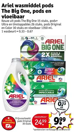 Kruidvat Ariel wasmiddel pods aanbieding