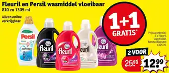 Kruidvat Fleuril en Persil wasmiddel vloeibaar aanbieding