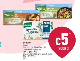 Delhaize Bouillon Knorr voor 3 72 g tot 109 g aanbieding