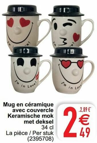 Cora Mug en céramique avec couvercle keramische mok met deksel aanbieding