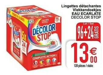 Cora Lingettes détachantes vlekkendoekjes eau ecarlate decolor stop aanbieding
