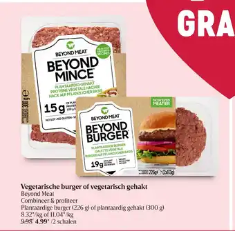 Delhaize Vegetarische burger of vegetarisch gehakt Beyond Meat 2 schalen aanbieding