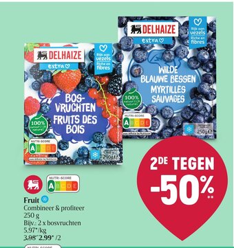 Delhaize Fruit Combineer & profiteer 250 g aanbieding
