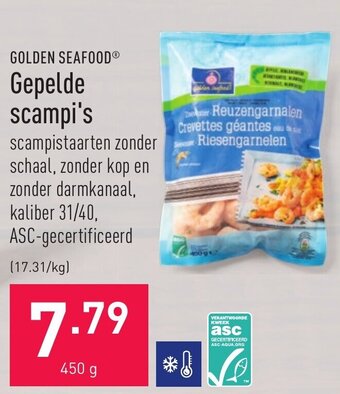 ALDI Gepelde scampi's 450g aanbieding
