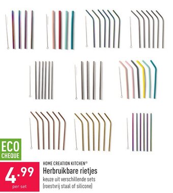 ALDI Herbruikbare rietjes aanbieding