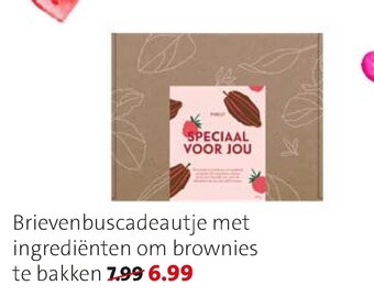 Brievenbuscadeautje met ingredienten om brownies te bakken
