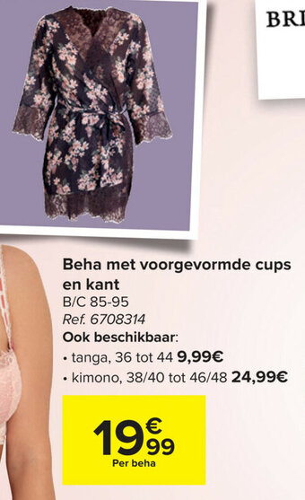 Beha met voorgevormde cups en kant