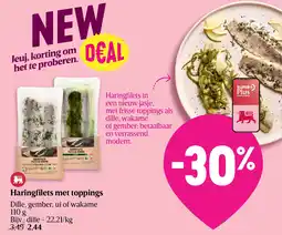 Delhaize Haringfilets met toppings aanbieding