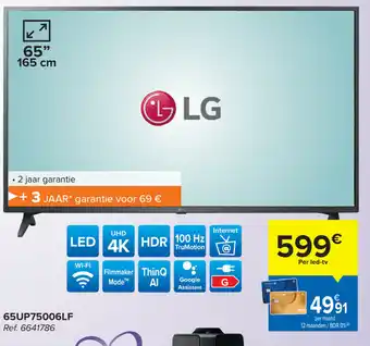 Hyper Carrefour LG 65UP75006LF aanbieding