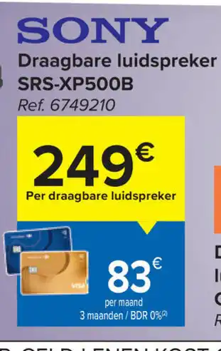 Sony Draagbare luidpsreker SRS-XP500B per maand 3 maanden / BDR 0%