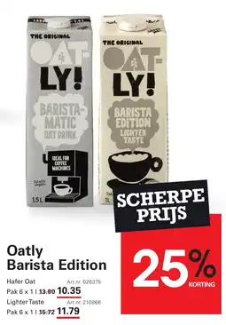 Sligro Oatly Barista Edition Lighter Taste aanbieding