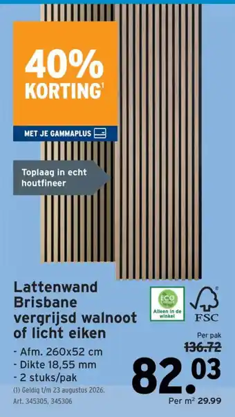 GAMMA Lattenwand Brisbane aanbieding