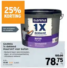 GAMMA Gamma 1x dekkend muurverf voor buiten aanbieding