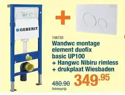Cevo Wandwc Montage Element Duofix Basic UP100 aanbieding