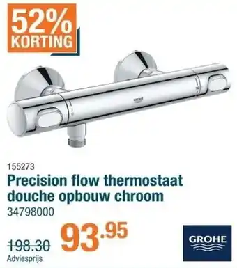 Cevo Precision flow thermostaat douche opbouw chroom aanbieding