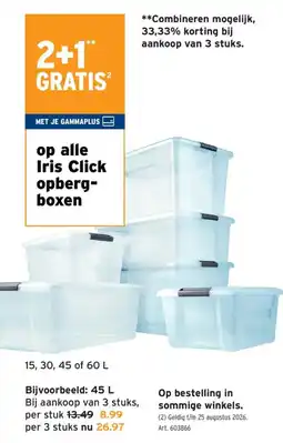 GAMMA Iris click opbergboxen aanbieding