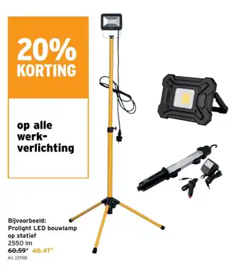 GAMMA Prolight LED bouwlamp op statief aanbieding