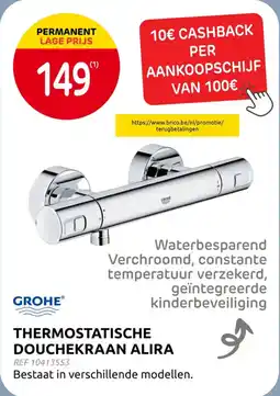 Brico Thermostatische douchekraan alira aanbieding