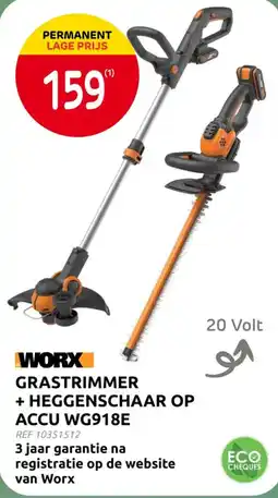 Brico Grastrimmer + heggenschaar op accu aanbieding