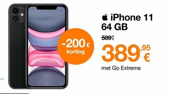 Orange iPhone 11 64 GB aanbieding