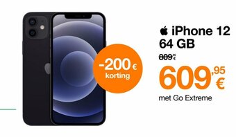 Orange iPhone 12 64 GB aanbieding