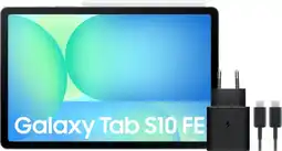 Coolblue Samsung Galaxy Tab S10 FE 10,9 inch 128GB Wifi + 5G Grijs Enterprise Editie + Oplaadpakket aanbieding